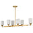Nuvo Lighting Solara 6 Lt Island Pendant, Brass/Frosted Ribbed Glass - 60-8669