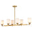 Nuvo Lighting Solara 6 Lt Island Pendant, Brass/Frosted Ribbed Glass