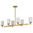 Nuvo Lighting Solara 6 Lt Island Pendant, Brass/Frosted Ribbed Glass