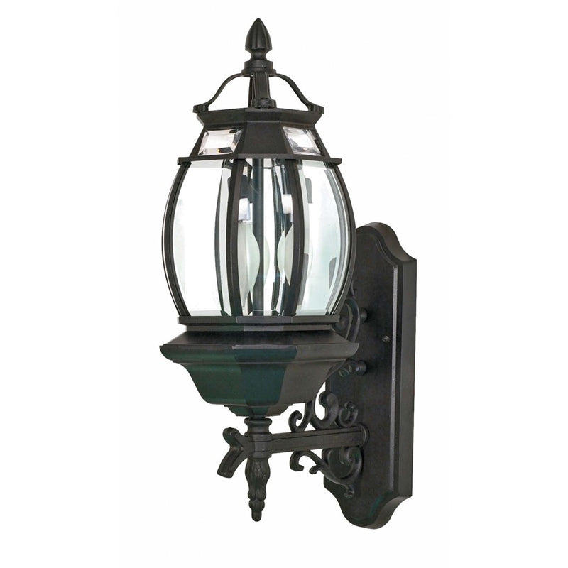 Nuvo Central Park 22in 3-Light Outdoor Wall Lantern | Traditional Old Bronze and Clear Beveled Glass | Covered Entryway & Porch | 7.375 x | Model 60-893