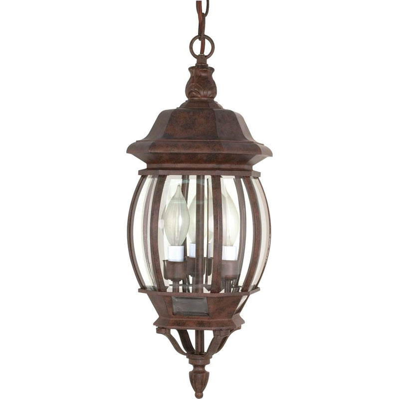Nuvo Central Park 20in 3-Light Outdoor Hanging Lantern | Old Bronze and Clear Beveled Glass | Covered Patios & Entryways | 7.375 x 20 x 23 | Model 60-895