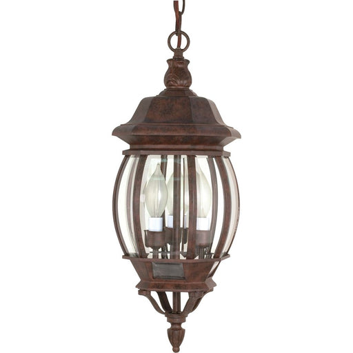 Nuvo Central Park 20in 3-Light Outdoor Hanging Lantern | Old Bronze and Clear Beveled Glass | Covered Patios & Entryways | 7.375 x 20 x 23 | Model 60-895