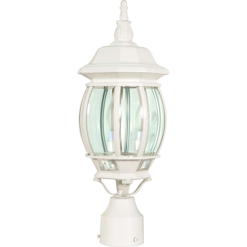 Nuvo Central Park 21in 3-Light Post Lantern | Traditional Old Bronze and Clear Beveled Glass | Outdoor Entry & Pathway | 7.4 x 21 in | Model 60-897