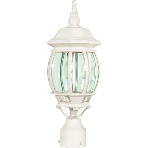 Nuvo Central Park 21in 3-Light Post Lantern | Traditional Old Bronze and Clear Beveled Glass | Outdoor Entry & Pathway | 7.4 x 21 in | Model 60-897