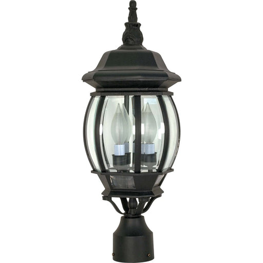 Nuvo Central Park 21in 3-Light Post Lantern | Traditional Old Bronze and Clear Beveled Glass | Outdoor Pole Light & Pathway | 7.4 x 21 x | Model 60-899