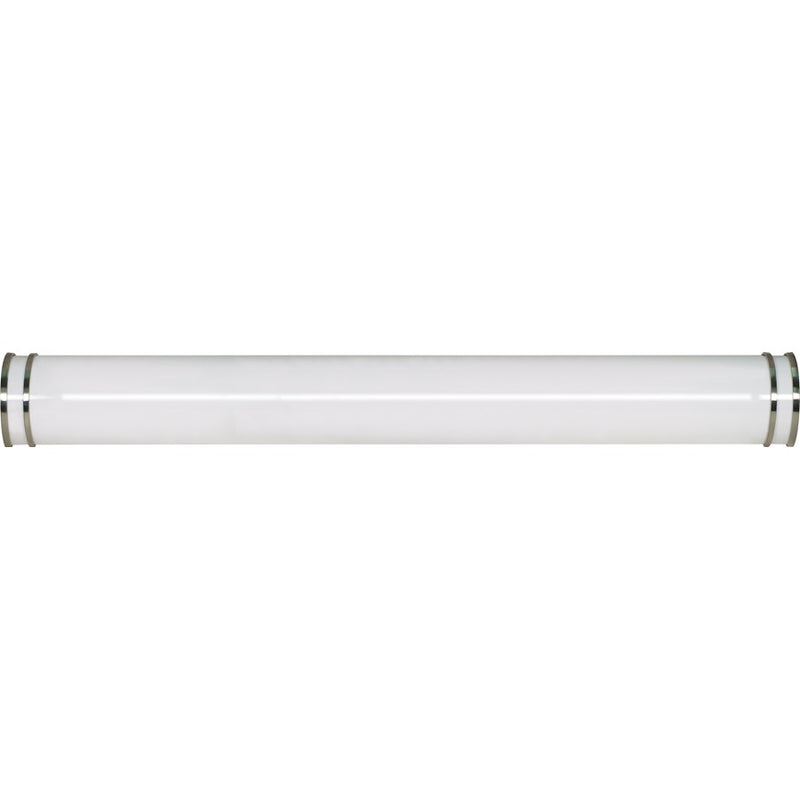 Nuvo Glamour 49in 2-Light Vanity Light | Transitional Brushed Nickel and White Plastic Shade | Bathroom Vanity | 49 x 5.5 x 3 in | Model 60-904R