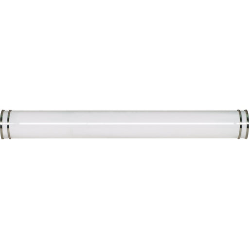 Nuvo Glamour 49in 2-Light Vanity Light | Transitional Brushed Nickel and White Plastic Shade | Bathroom Vanity | 49 x 5.5 x 3 in | Model 60-904R