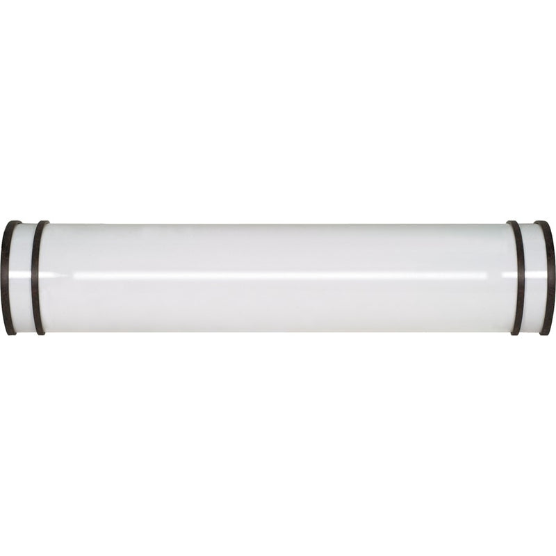 Nuvo Glamour 25in 2-Light Vanity Light | Transitional Old Bronze and White Plastic Shade | Bathroom Vanity | 25 x 5.5 x 3 in | Model 60-914R