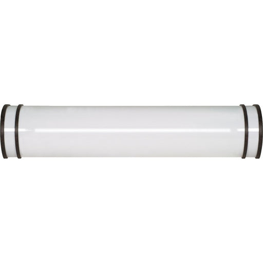 Nuvo Glamour 25in 2-Light Vanity Light | Transitional Old Bronze and White Plastic Shade | Bathroom Vanity | 25 x 5.5 x 3 in | Model 60-914R