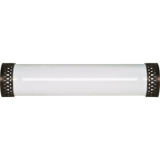 Nuvo Lighting Rustica 25in 2-Light Vanity Light | Transitional White Plastic Shade | Bathroom Vanity | 25 x 5.5 x 3 in | Model 60-930R