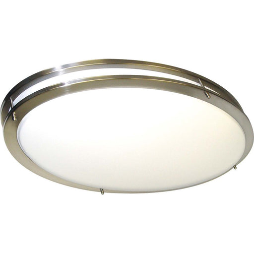 Nuvo Lighting Glamour 32in Oval 2-Light Flush Mount | Brushed Nickel and White Plastic | Bathroom & Hallway Ceiling Light | 34 x 20 x 7 in | Model 60-998