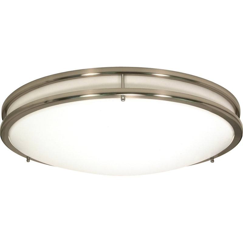 Nuvo Lighting Glamour 17in 1-Light Flush Mount | Transitional Brushed Nickel and Glass | Bedroom & Hallway Ceiling Light | 2000 Lumens | Model 62-1037