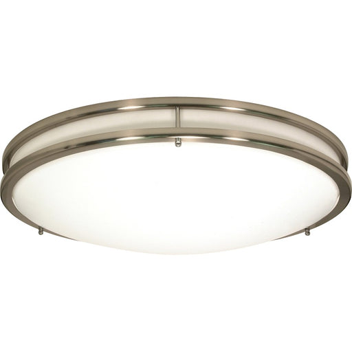 Nuvo Lighting Glamour 17in 1-Light Flush Mount | Transitional Brushed Nickel and Glass | Bedroom & Hallway Ceiling Light | 2000 Lumens | Model 62-1037