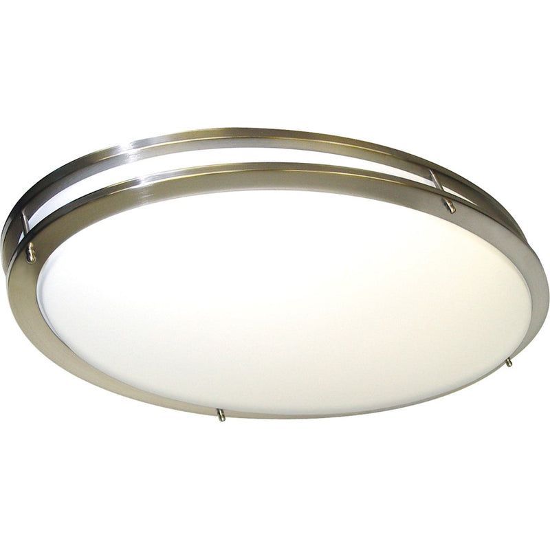 Nuvo Lighting Glamour 32in Oval 2-Light LED Flush Mount | Transitional Brushed Nickel and Frosted Glass | Bedroom & Hallway Ceiling Light | Model 62-1041
