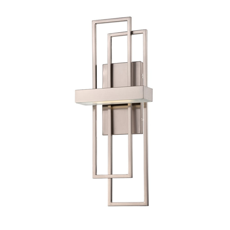 Nuvo Lighting Frame 7.875in 1-Light Bathroom Vanity Light | Modern Brushed Nickel and Frosted Glass | Bathroom Vanity & Powder Room | 7.875 | Model 62-105