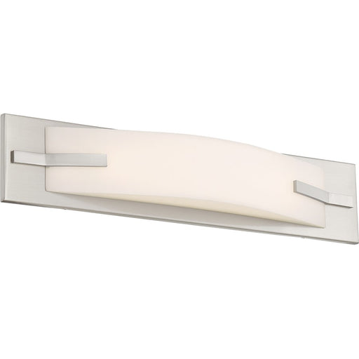 Nuvo Bow 20in 1-Light LED Vanity Light | Contemporary Brushed Nickel | Bathroom Vanity & Hallway | 20 x 4.25 in | Model 62-1081
