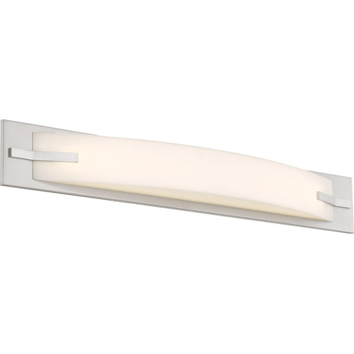Nuvo Bow 29in 1-Light Vanity Light | Contemporary Brushed Nickel LED | Bathroom Vanity & Hallway | 31 x 4.25 in, 2080 Lumens, 3000K | Model 62-1082
