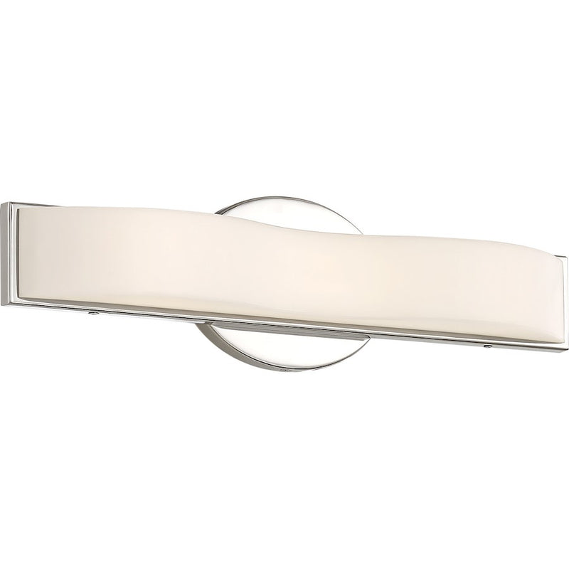Nuvo Lighting Surf 16in 1-Light Vanity Light | Contemporary Polished Nickel | Bathroom & Powder Room | 16 x 4.5 in | Model 62-1091
