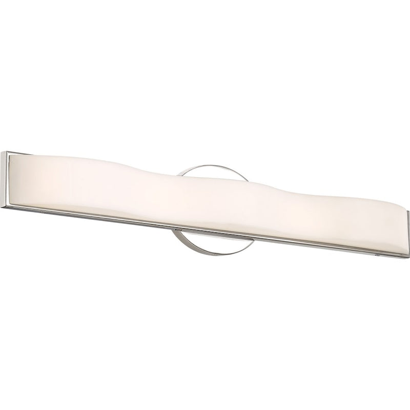 Nuvo Surf 26in 1-Light LED Vanity Light | Contemporary Polished Nickel | Bathroom Vanity & Powder Room | 25 x 4.5 in | Model 62-1092