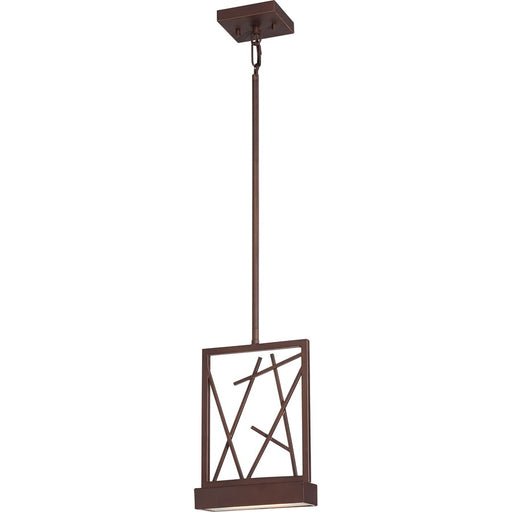 Nuvo Lighting Stix 1-Light Mini Pendant | Contemporary Patina Bronze and Frosted Glass | Kitchen Island & Dining Room | 2.5 x 54 x 7.875 in | Model 62-111