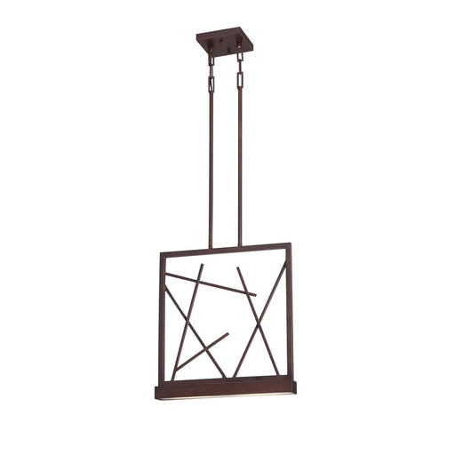 Nuvo Lighting Stix 16in 2-Light Pendant | Contemporary Patina Bronze and Frosted Glass | Kitchen Island & Dining Room | 16 x 2.5 x 60 in | Model 62-112