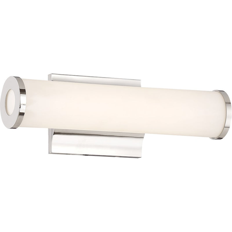 Nuvo Saber 12in 1-Light LED Vanity Light | Contemporary Polished Nickel | Bathroom Vanity & Powder Room | 14.5 x 5.5 in | Model 62-1131
