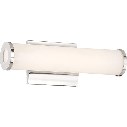 Nuvo Saber 12in 1-Light LED Vanity Light | Contemporary Polished Nickel | Bathroom Vanity & Powder Room | 14.5 x 5.5 in | Model 62-1131