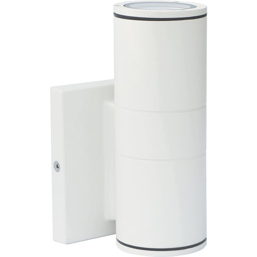 Nuvo Lighting 62-1137 1-Light LED Small Up/Down Sconce | Utility White Finish | Outdoor Covered Patio & Entryway | 3.41 x 5 x 6.75 in, Wet | Model 62-1137
