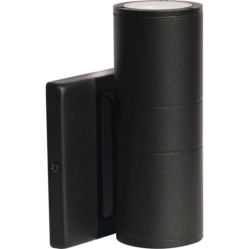 Nuvo Lighting 62-1138 1-Light LED Small Up/Down Sconce | Utility Black Aluminum | Outdoor Covered Patio & Entryway | 3.41 x 5 x 6.75 in | Model 62-1138