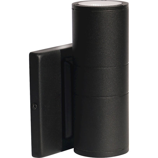 Nuvo Lighting 62-1138 1-Light LED Small Up/Down Sconce | Utility Black Aluminum | Outdoor Covered Patio & Entryway | 3.41 x 5 x 6.75 in | Model 62-1138