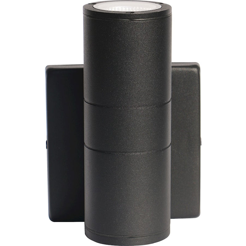 Nuvo Lighting 62-1138 1-Light LED Small Up/Down Sconce | Utility Black Aluminum | Outdoor Covered Patio & Entryway | 3.41 x 5 x 6.75 in | Model 62-1138