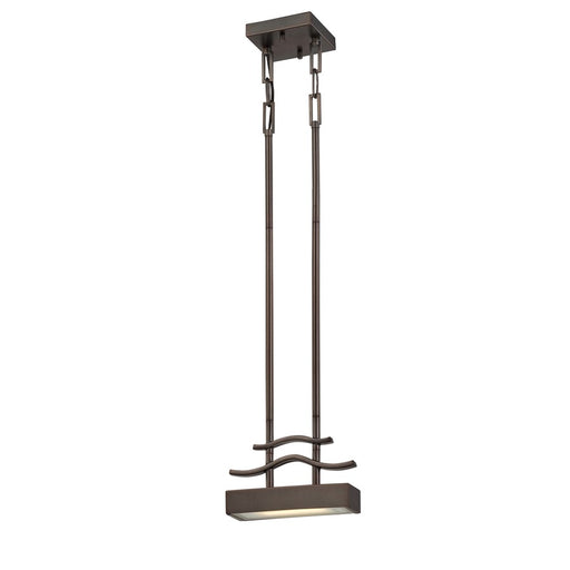 Nuvo Lighting Wave 1-Light Mini Pendant | Contemporary Hazel Bronze and Frosted Glass | Kitchen Island & Dining Room | 8.5 x 2.25 x 48 in | Model 62-114