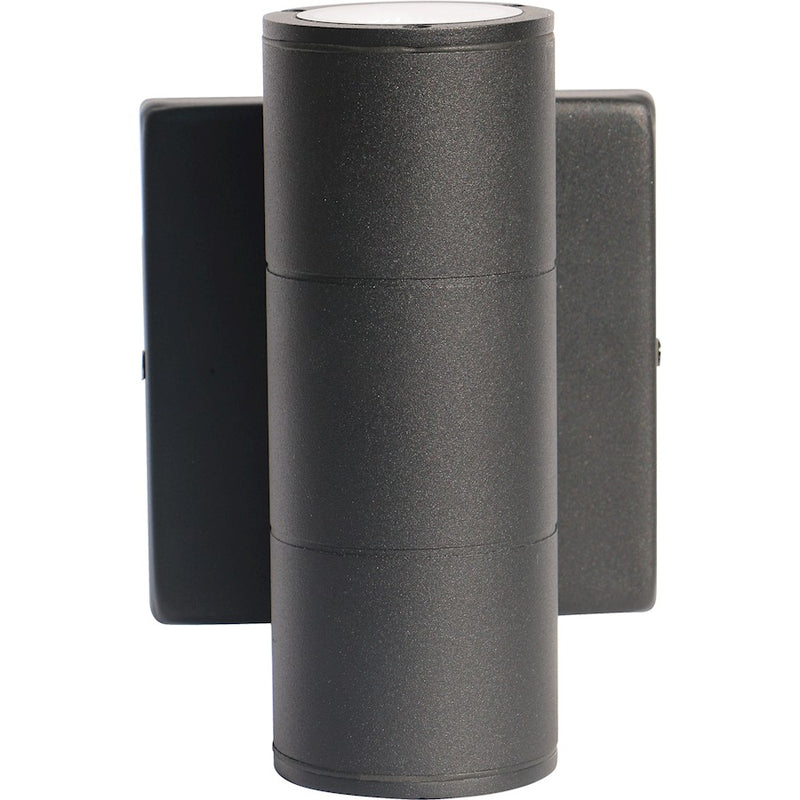 Nuvo Lighting 62-1142R1 2-Light LED Small Up/Down Sconce | Utility Black | Outdoor Covered Patio & Entryway | 3.41 x 5 x 6.75 in, Wet | Model 62-1142R1