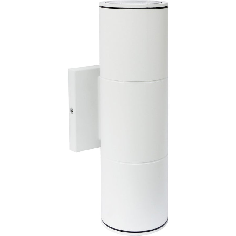 Nuvo Lighting 62-1143R1 12in 2-Light LED Large Up/Down Sconce | Utility White Finish | Outdoor Covered Patio & Entryway | 4 x 5 x 12 in | Model 62-1143R1
