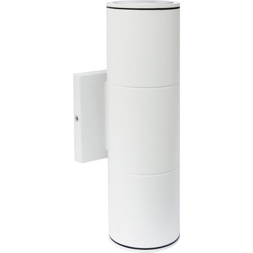 Nuvo Lighting 62-1143R1 12in 2-Light LED Large Up/Down Sconce | Utility White Finish | Outdoor Covered Patio & Entryway | 4 x 5 x 12 in | Model 62-1143R1