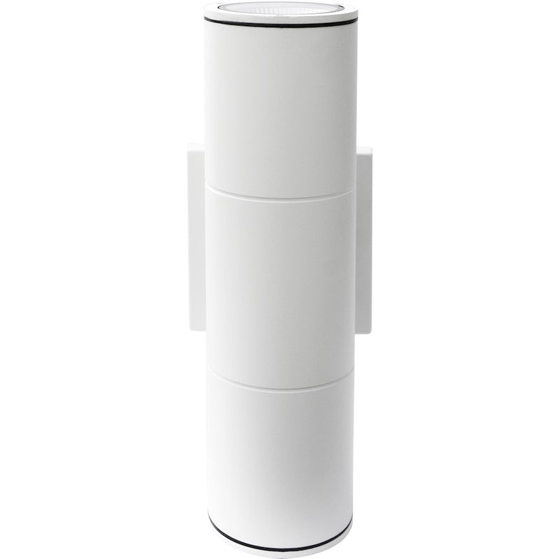 Nuvo Lighting 62-1143R1 12in 2-Light LED Large Up/Down Sconce | Utility White Finish | Outdoor Covered Patio & Entryway | 4 x 5 x 12 in | Model 62-1143R1