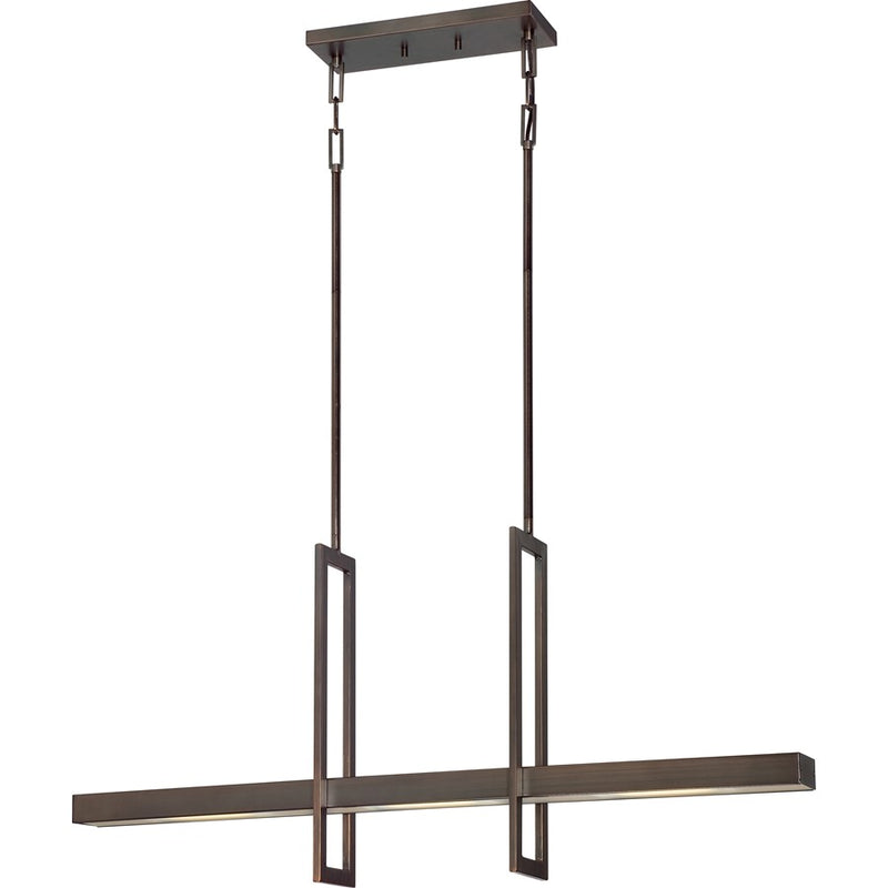 Nuvo Lighting Frame 36in 3-Light Pendant | Contemporary Hazel Bronze and Frosted Glass | Kitchen Island & Dining Room | 39 x 7 x 19 in | Model 62-116