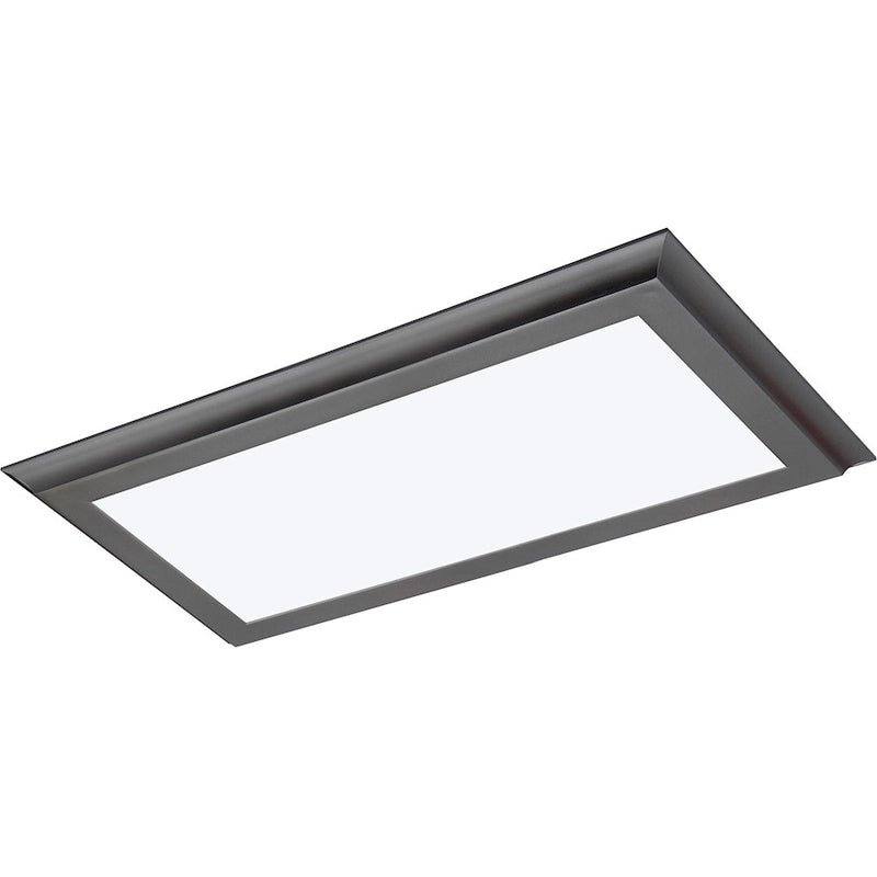 Nuvo Lighting 62-1172 12in x 24in Surface LED Flush Mount | Utility Gunmetal Gray | Damp Location Hallway & Bathroom | 1650 Lumens 3000K | Model 62-1172