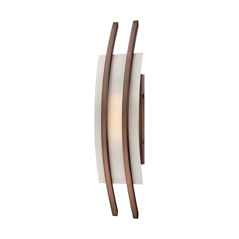 Nuvo Lighting Trax 20in 1-Light Bathroom Vanity Light | Contemporary Hazel Bronze and Frosted Glass | Bathroom Vanity & Powder Room | 7 x | Model 62-122