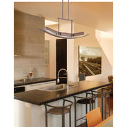Nuvo Lighting Trax 36in 3-Light Pendant | Contemporary Hazel Bronze and Frosted Glass | Kitchen Island & Dining Room | 36 x 7 x 36 in, Damp | Model 62-123