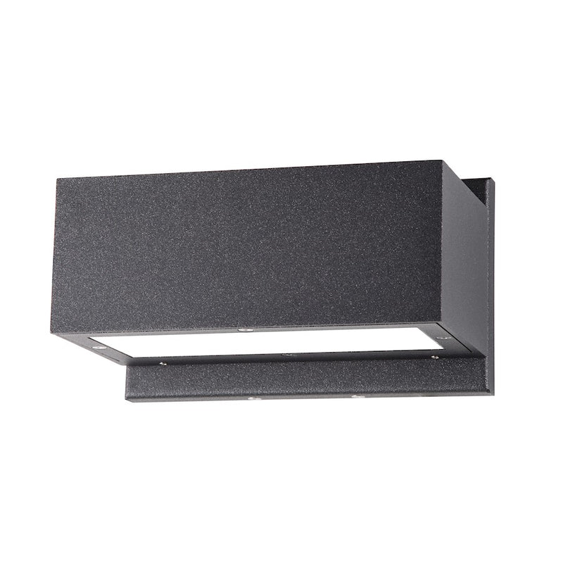 Nuvo Lighting Verona 8.25in 1-Light Wall Sconce | Modern Anthracite Aluminum | Outdoor Covered Patio & Entryway | 8.25 x 4.75 in | Model 62-1237