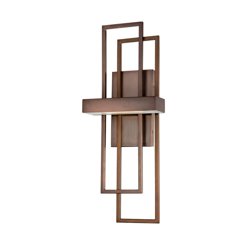 Nuvo Lighting Frame 1-Light Bathroom Vanity Fixture | Contemporary Hazel Bronze and Frosted Glass | Bathroom Vanity & Powder Room | 7.875 x | Model 62-125