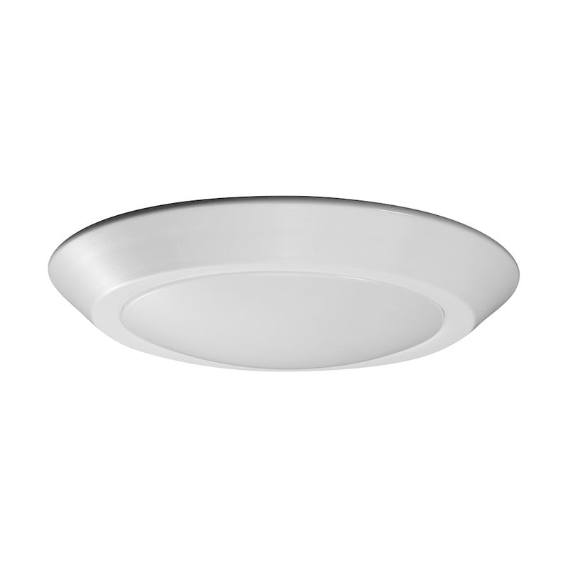 Nuvo Lighting 7in LED Disk Light Flush Mount | Contemporary White Finish | Bathroom & Covered Patio Ceiling Light | 7 x 7 x 1 in, 21.5W | Model 62-1264