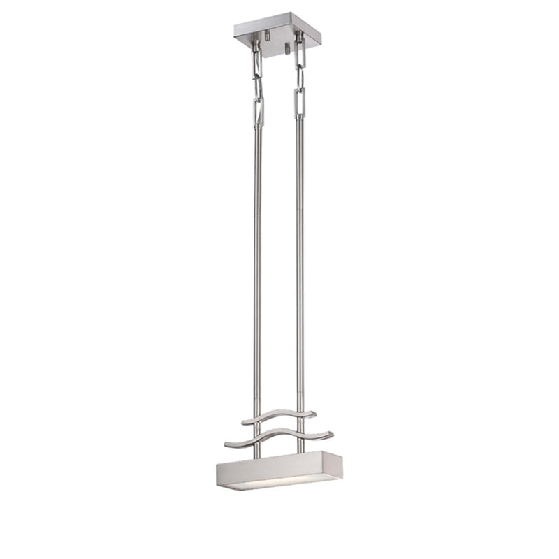 Nuvo Lighting Wave 1-Light Mini Pendant | Brushed Nickel and Frosted Glass | Kitchen Island & Dining Room | 2.25 x 48 x 8.5 in | Model 62-134