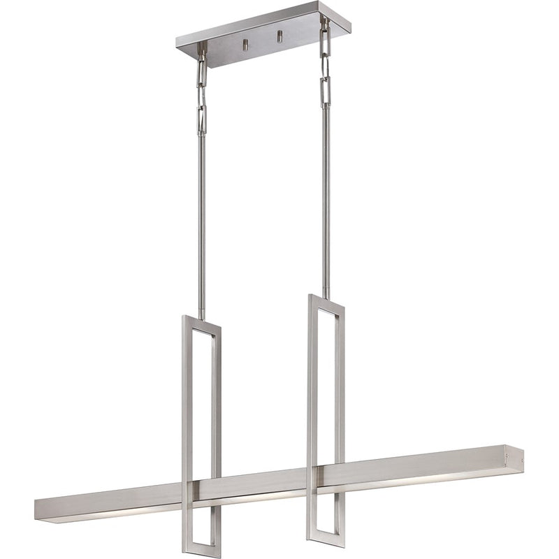Nuvo Lighting Frame 36in 3-Light Pendant | Contemporary Brushed Nickel and Frosted Glass | Kitchen Island & Dining Room | 39 x 7 x 19 in | Model 62-136