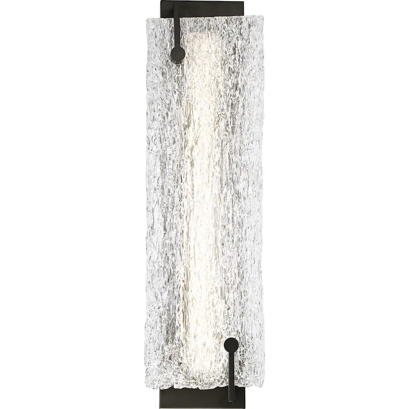 Nuvo Lighting Petra LED Wall Sconce, Ice Glass, Aged Bronze