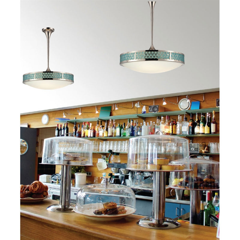 Nuvo Lighting Raindrop 25in 5-Light Pendant | Contemporary Polished Nickel and White Glass | Kitchen Island & Dining Room | Damp Rated | Model 62-141