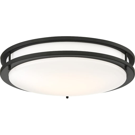 Nuvo Lighting Glamour 17in LED Flush Mount | Modern & Contemporary Matte Black and White Acrylic Lens | Bedroom & Hallway Ceiling Light | Model 62-1437