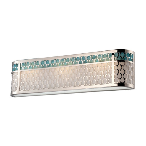 Nuvo Lighting Raindrop 26.75in 3-Light Bathroom Vanity Light | Contemporary Polished Nickel and White Lucite | Damp-Rated Bathroom Vanity | Model 62-144