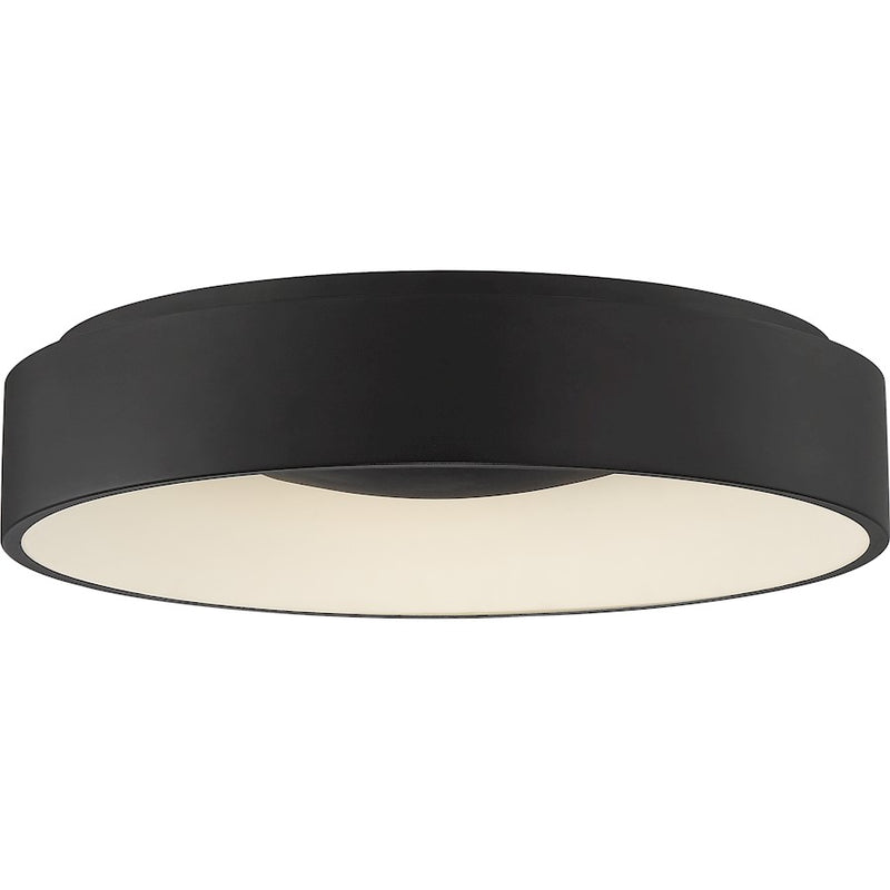 Nuvo Lighting Orbit 18in LED Flush Mount | Modern Black Ceiling Light | Bedroom & Hallway | 17.75 x 17.75 x 6.06 in, 120V Dimmable | Model 62-1452